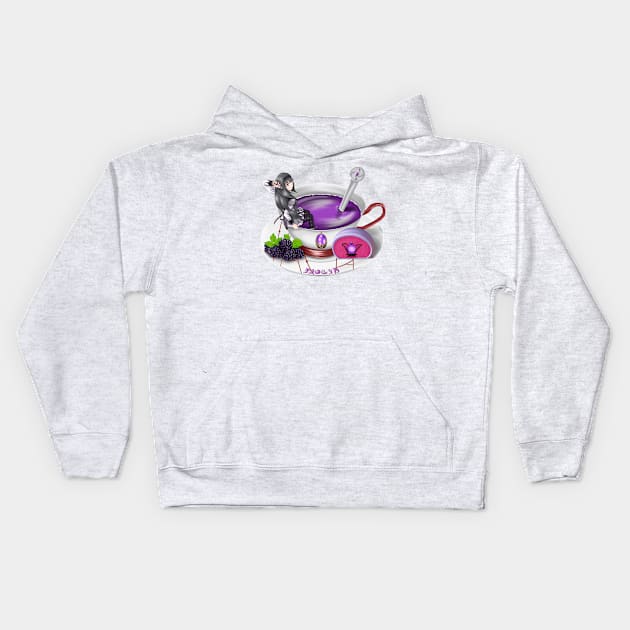 Homura in a Teacup Kids Hoodie by Antonydraws